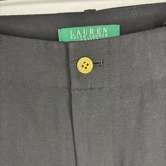 LAUREN RALPH LAUREN Petite 4P Black Trouser Stretch Workwear Career Wide Leg - Picture 5 of 6